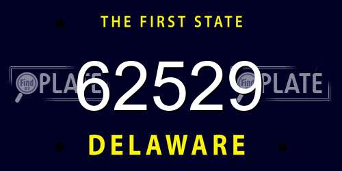 62529 Delaware License Plate