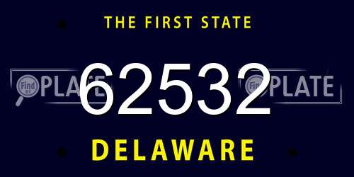 62532 Delaware License Plate