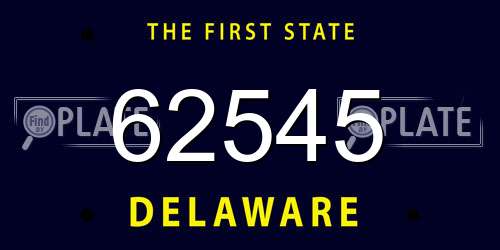 62545 Delaware License Plate