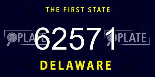 62571 Delaware License Plate