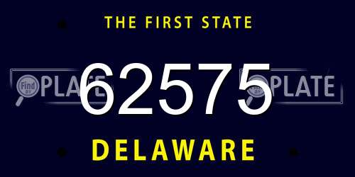 62575 Delaware License Plate