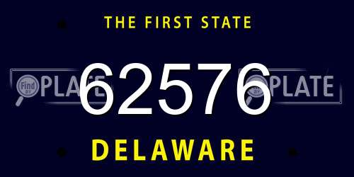 62576 Delaware License Plate