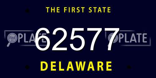 62577 Delaware License Plate