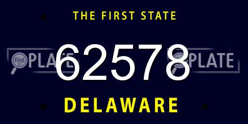 62578 Delaware License Plate