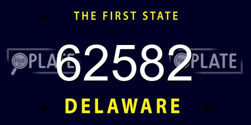 62582 Delaware License Plate