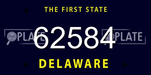 62584 Delaware License Plate