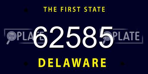 62585 Delaware License Plate