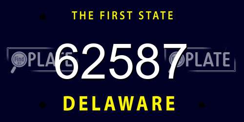 62587 Delaware License Plate