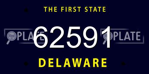62591 Delaware License Plate