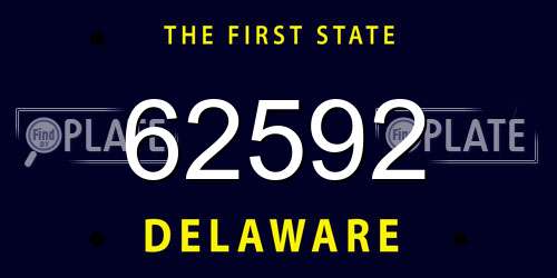62592 Delaware License Plate