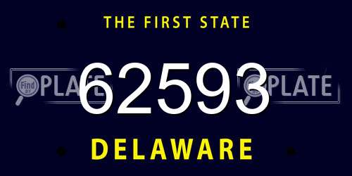 62593 Delaware License Plate