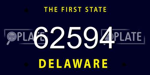62594 Delaware License Plate