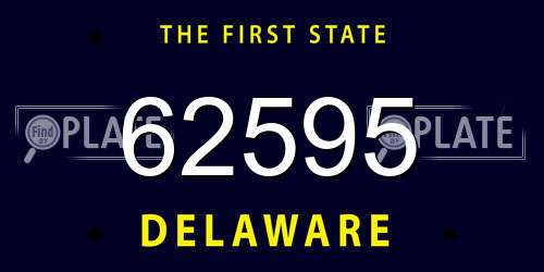 62595 Delaware License Plate