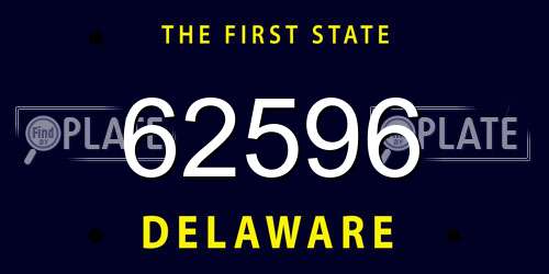 62596 Delaware License Plate