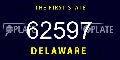 62597 Delaware License Plate