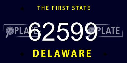 62599 Delaware License Plate