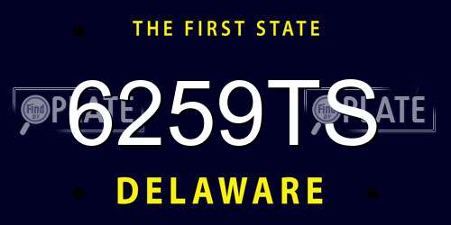 6259TS Delaware License Plate