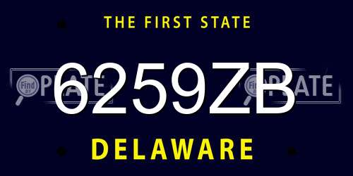 6259ZB Delaware License Plate