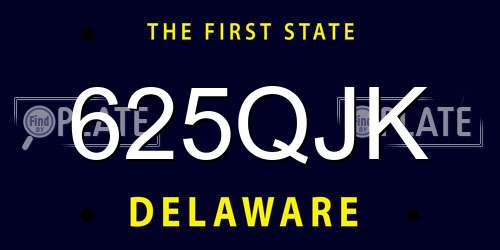 625QJK Delaware License Plate