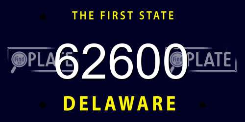 62600 Delaware License Plate