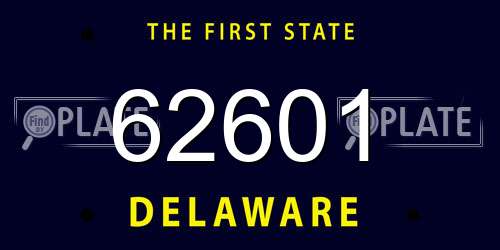 62601 Delaware License Plate