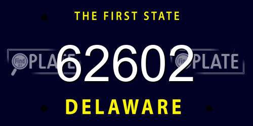 62602 Delaware License Plate