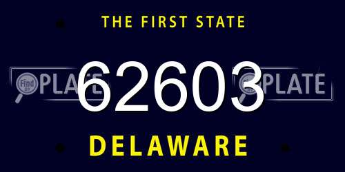 62603 Delaware License Plate