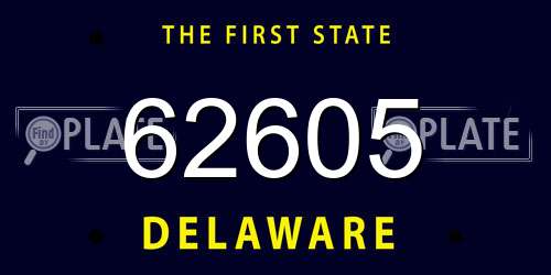 62605 Delaware License Plate