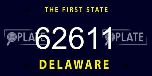 62611 Delaware License Plate