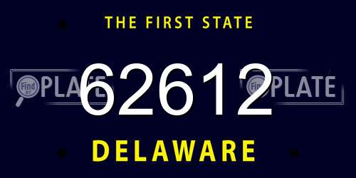 62612 Delaware License Plate