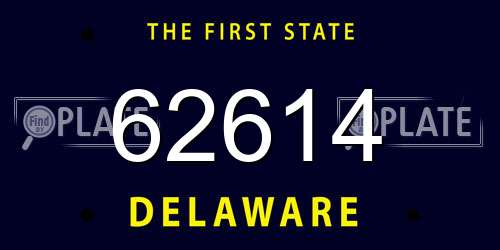 62614 Delaware License Plate