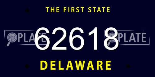 62618 Delaware License Plate