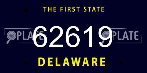 62619 Delaware License Plate