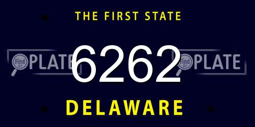 6262 Delaware License Plate