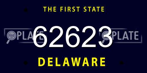 62623 Delaware License Plate