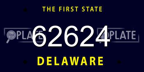 62624 Delaware License Plate
