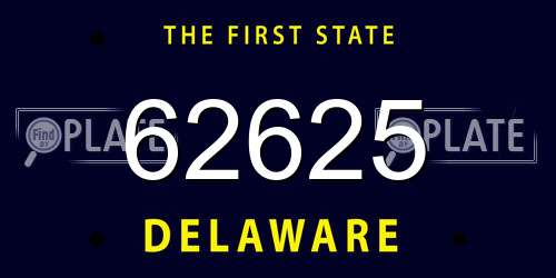 62625 Delaware License Plate