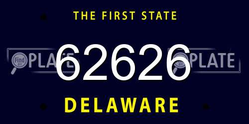 62626 Delaware License Plate