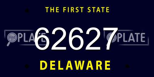 62627 Delaware License Plate