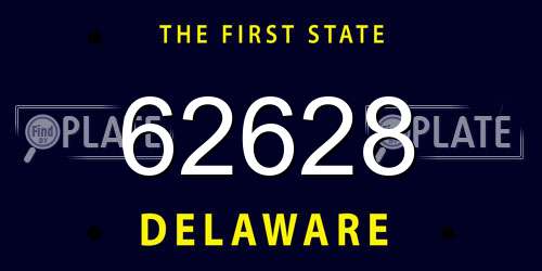 62628 Delaware License Plate