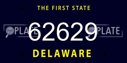 62629 Delaware License Plate