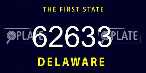 62633 Delaware License Plate