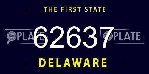 62637 Delaware License Plate