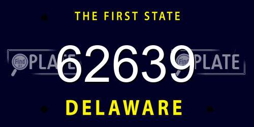 62639 Delaware License Plate