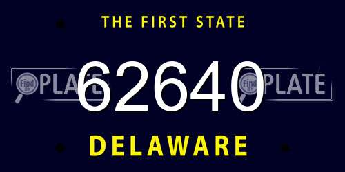62640 Delaware License Plate