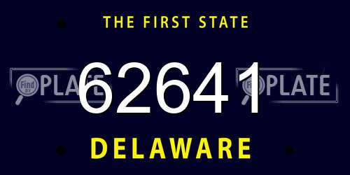 62641 Delaware License Plate