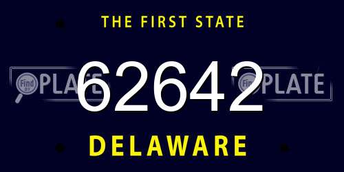 62642 Delaware License Plate
