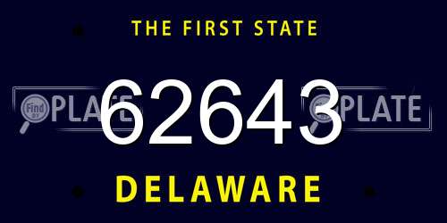 62643 Delaware License Plate