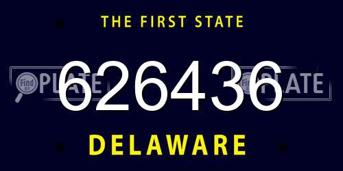 626436 Delaware License Plate