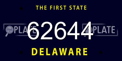 62644 Delaware License Plate